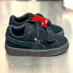 Puma suede 2 straps toddlers Blk new in original box